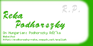 reka podhorszky business card